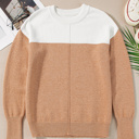  Isabella Colorblock Ribbed Trim Sweater