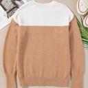  Isabella Colorblock Ribbed Trim Sweater