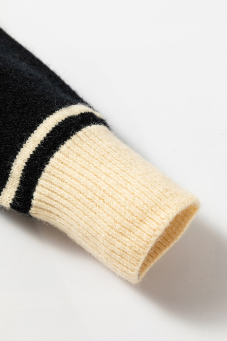 Isabella Colorblock Stripe Collared Sweater