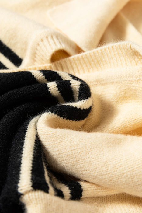 Isabella Colorblock Stripe Collared Sweater