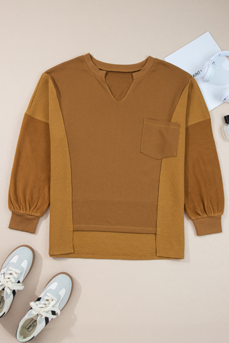 Isabella High Low Patchwork Sweatshirt