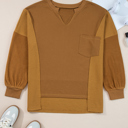 Multicolor XL Isabella High Low Patchwork Sweatshirt