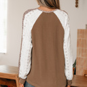  Isabella Lace Contrast Patchwork Long Sleeve Top