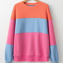 Bright Pink XL Isabella Patchwork Drop Shoulder Sweatshirt