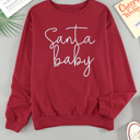 Fiery Red XL Isabella Santa Baby Print Pullover
