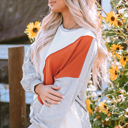  Isabella Stitching Irregular Hem Long Sleeve Top