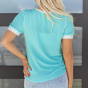  Ivey Colorblock Henley T Shirt