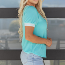  Ivey Colorblock Henley T Shirt