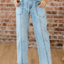 Myosotis Size 16 Ivory Detail Drawstring Barrel Jeans