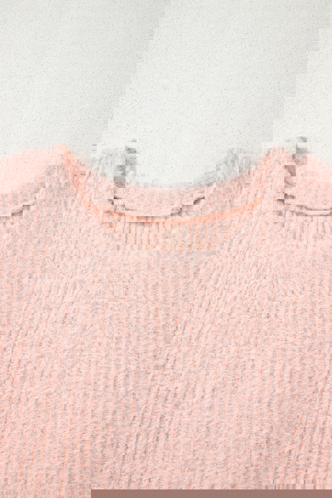 Ivy Fuzzy Ribbed Texture Long Sleeve Top