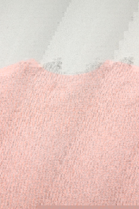 Ivy Fuzzy Ribbed Texture Long Sleeve Top