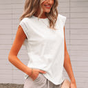  Ivy Lace Patchwork Cap Sleeve Round Neck Top