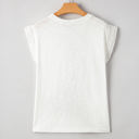  Ivy Lace Patchwork Cap Sleeve Round Neck Top