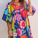  Iyla Floral Split Neck Babydoll Dress