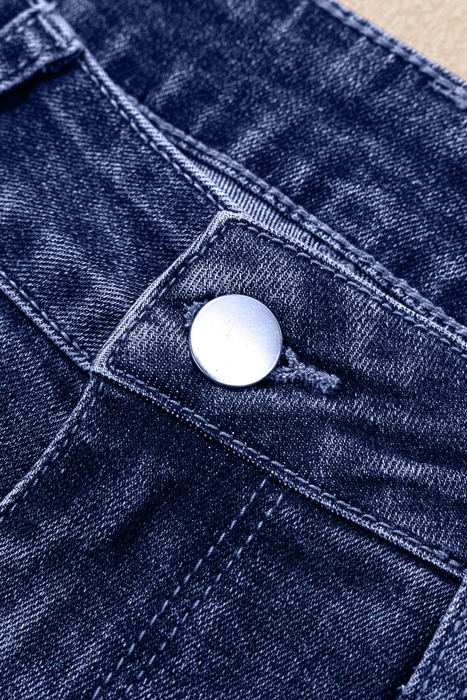 Jacy Cuffs Distressed Straight High Waist Jeans