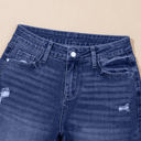 Blue Size 14 Jacy Cuffs Distressed Straight High Waist Jeans