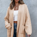  Jade Oversize Chunky Cable Knit Midi-length Cardigan