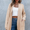  Jade Oversize Chunky Cable Knit Midi-length Cardigan
