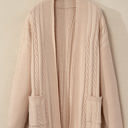  Jade Oversize Chunky Cable Knit Midi-length Cardigan