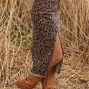  Jadecara Frayed Midi Skirt