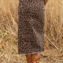  Jadecara Frayed Midi Skirt