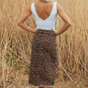  Jadecara Frayed Midi Skirt