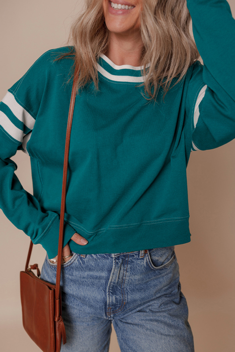 Jadeita Patchwork Drop Shoulder Sweatshirt