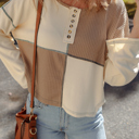  Jaliyah Knit Stitch Detail Long Sleeve Top