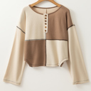  Jaliyah Knit Stitch Detail Long Sleeve Top