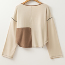  Jaliyah Knit Stitch Detail Long Sleeve Top