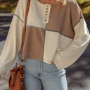 Beige Medium Jaliyah Knit Stitch Detail Long Sleeve Top