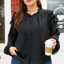  Jaycee Sleeve Chiffon Elegant PLUS Shirt