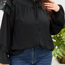  Jaycee Sleeve Chiffon Elegant PLUS Shirt