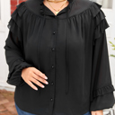  Jaycee Sleeve Chiffon Elegant PLUS Shirt