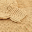  Jayla Hollowed Bubble Sleeve Knit Sweater