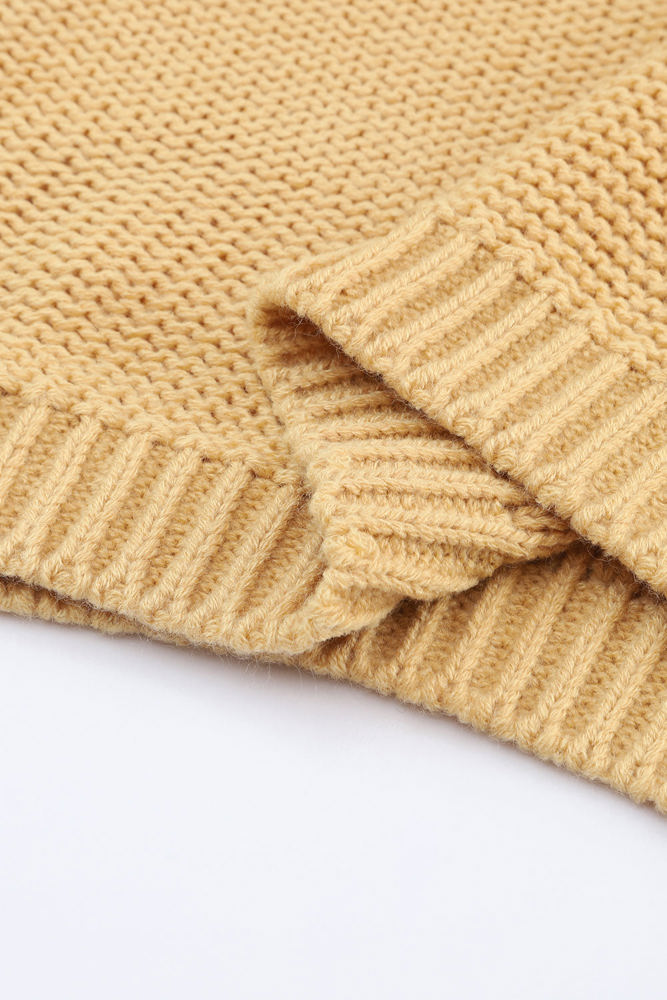 Jayla Hollowed Bubble Sleeve Knit Sweater