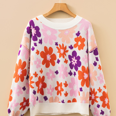 Jaylani Pattern Drop Shoulder Sweater