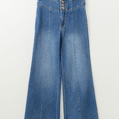 Jaylani Raw Hem Flare Jeans