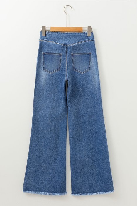 Jaylani Raw Hem Flare Jeans