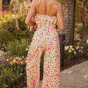  Jayleen Boho Floral Bandeau Top and High Waist Pants Set
