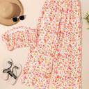  Jayleen Boho Floral Bandeau Top and High Waist Pants Set