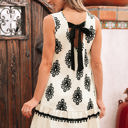  Jazmin Sleeveless Hollowed Bowknot Back Mini Dress