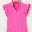  Jazmine Scallop Short Sleeve V Neck Blouse