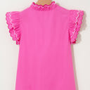  Jazmine Scallop Short Sleeve V Neck Blouse