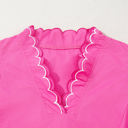  Jazmine Scallop Short Sleeve V Neck Blouse