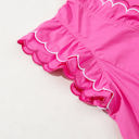 Jazmine Scallop Short Sleeve V Neck Blouse