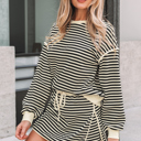  Jessica Drop Shoulder Pullover Top & Skirt Set