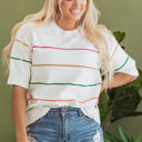  Joanna Striped Drop Shoulder Sweater