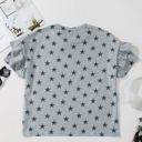  Joelle Star Ruffled Sleeve Crew Neck Top