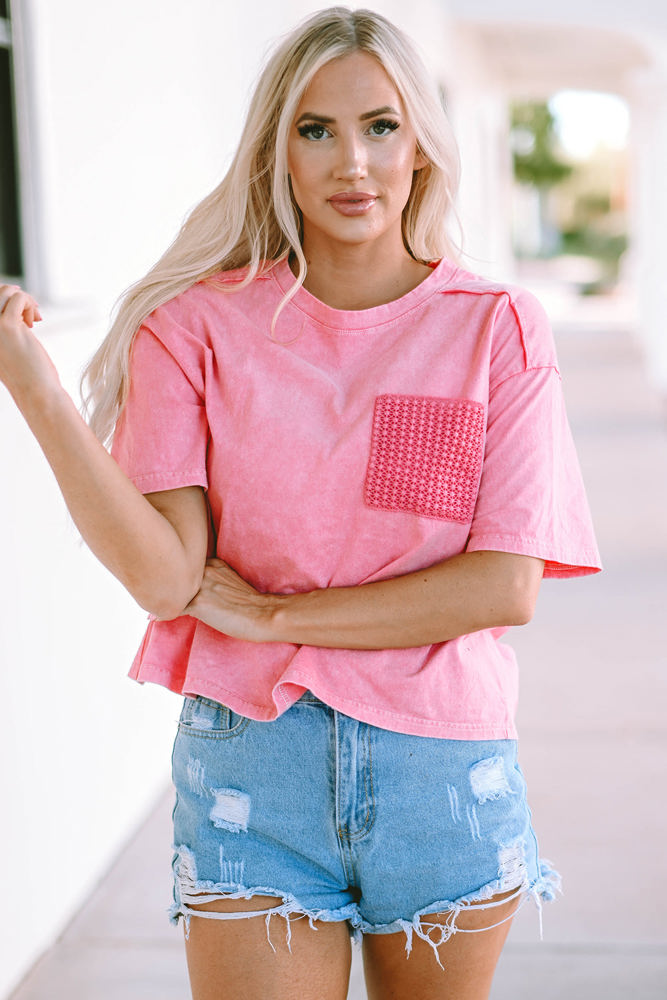 Jolene Lace Patch Pocket T-Shirt